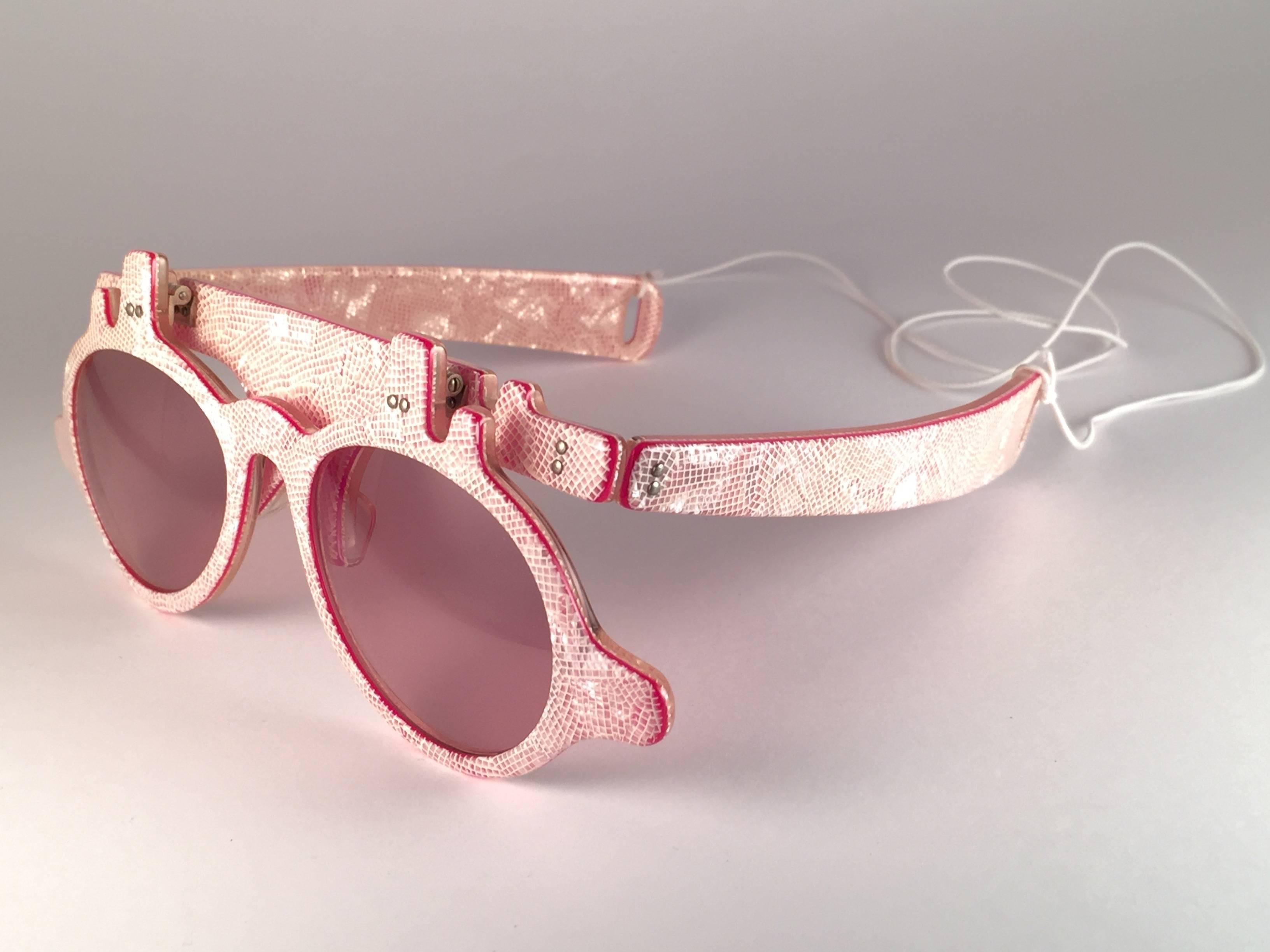 Brown New Vintage IDC Optical Rose Lenses Flip Top Sunglasses France 1990's For Sale