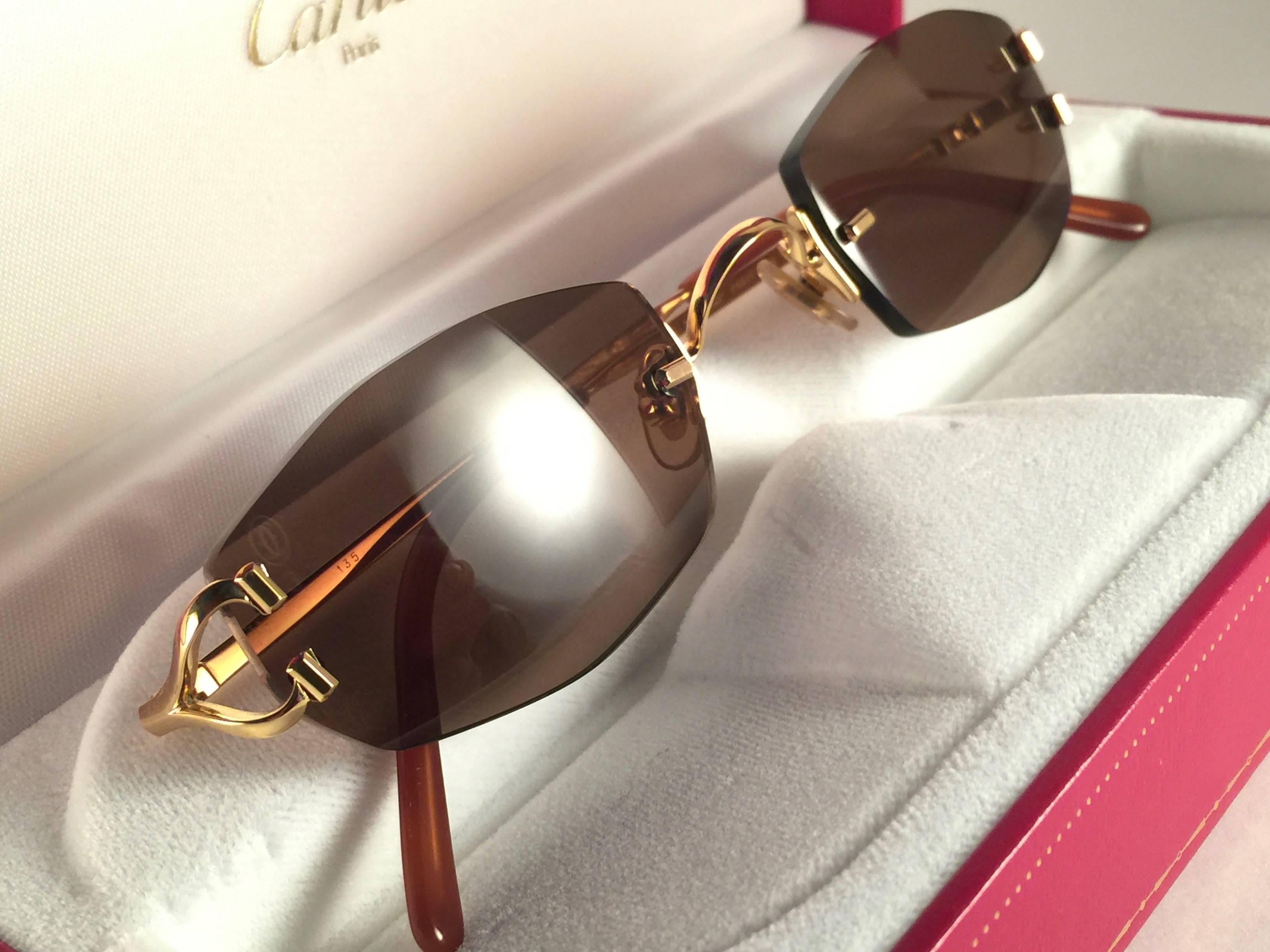 cartier vintage rimless sunglasses