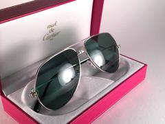 New Cartier Santos Screws White Gold Heavy Plated 62Mm Sunglasses France