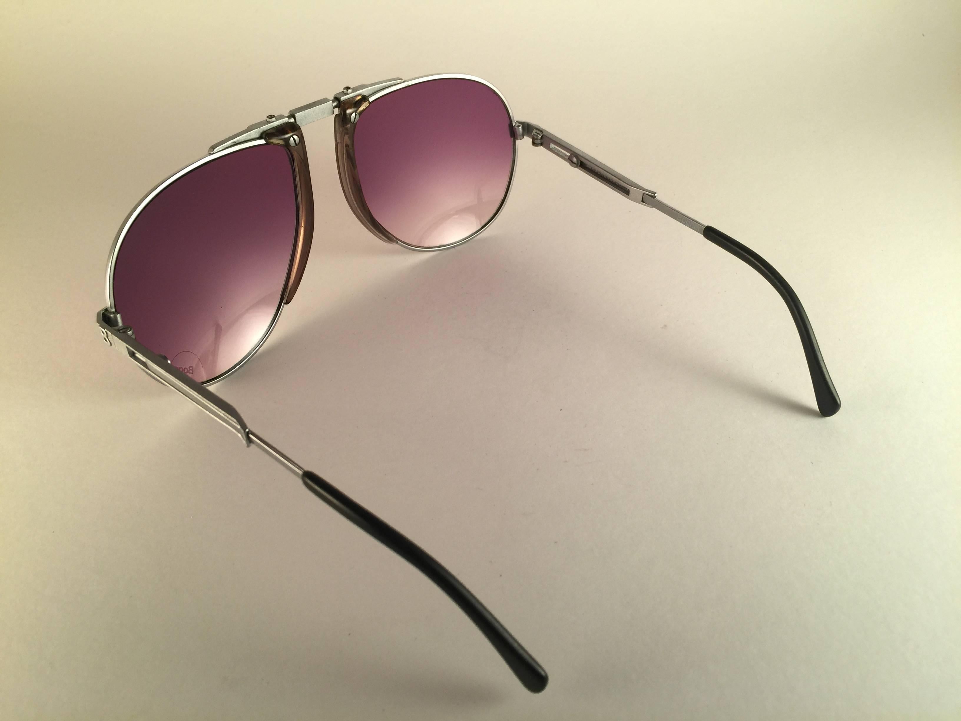 New Vintage Bogner By Eschenbach 7004 11 Silver Matte Roger Moore 007 Sunglasses 1