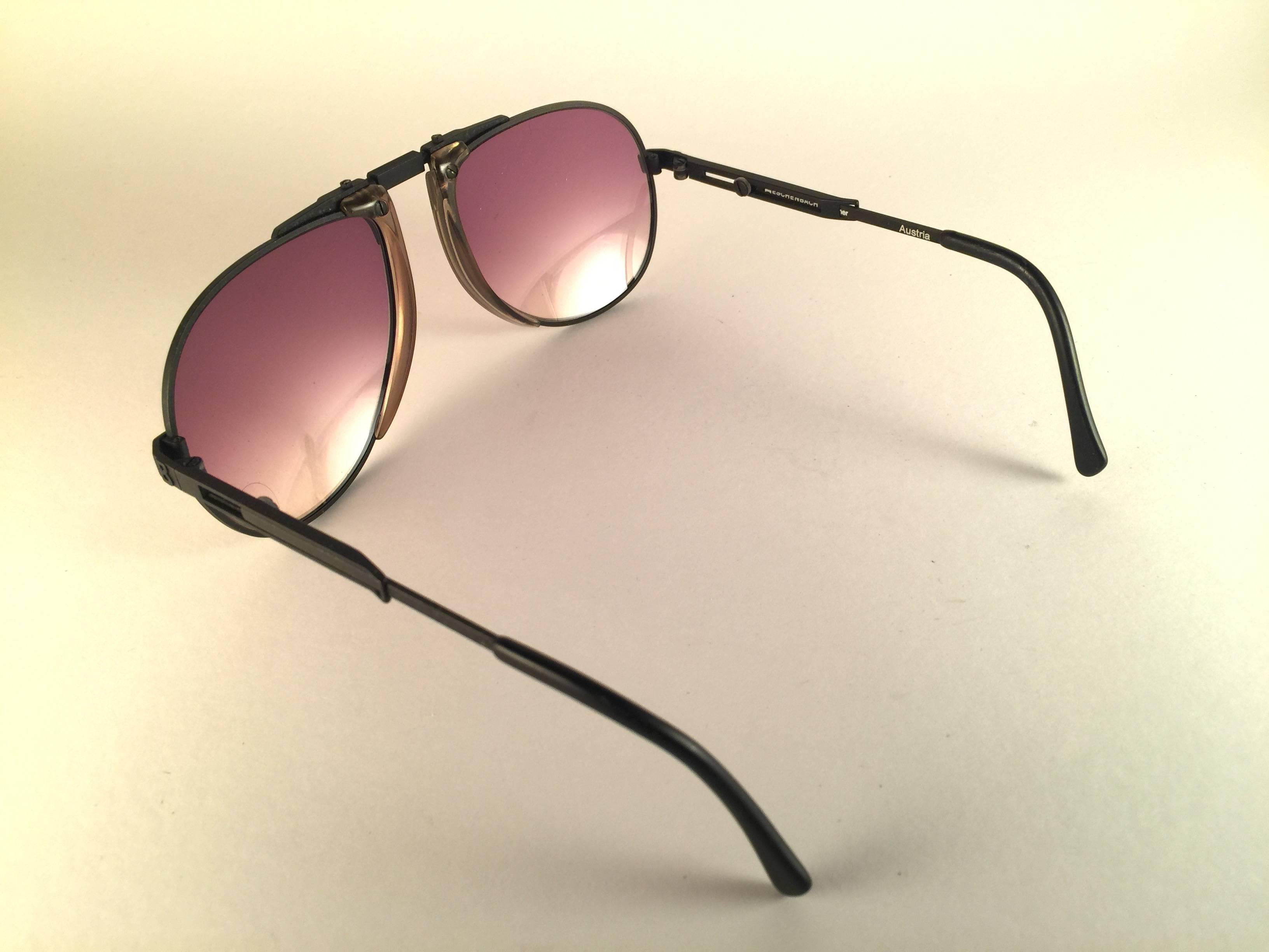 New Vintage Bogner By Eschenbach 7001 13  Black Matte Roger Moore 007 Sunglasses In New Condition In Baleares, Baleares