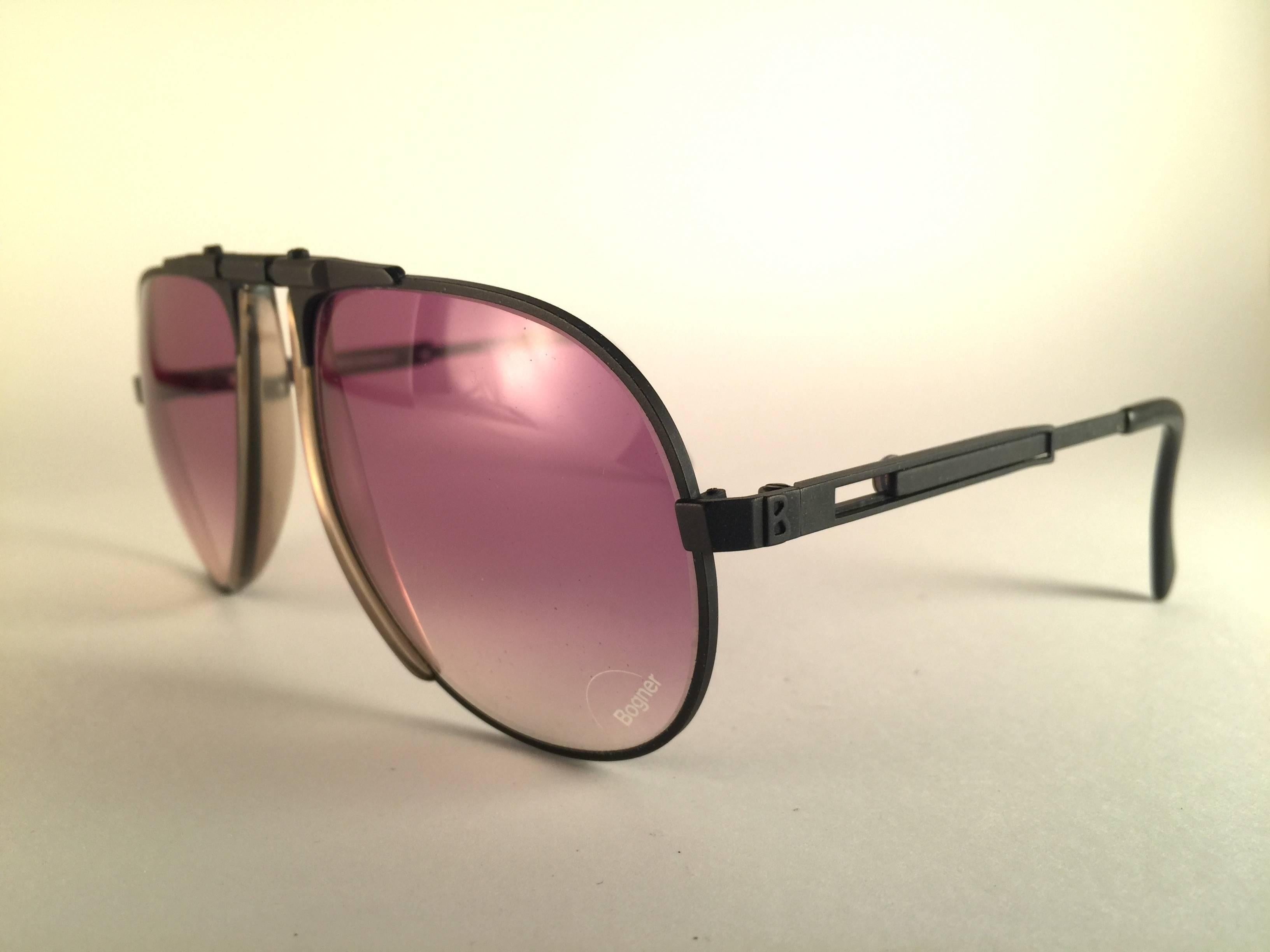 Neu Vintage Bogner von Eschenbach 7001 13 schwarz matt Roger Moore 007 Sonnenbrille Herren