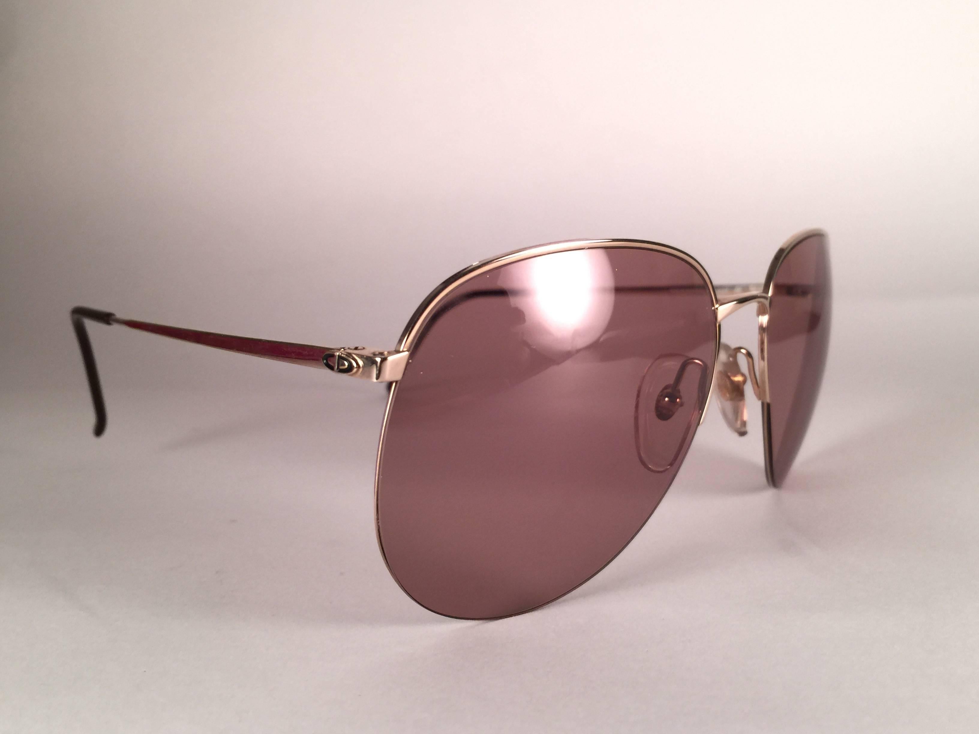 Gray New Vintage Christian Dior Monsieur 2237 Half Frame Optyl Germany Sunglasses