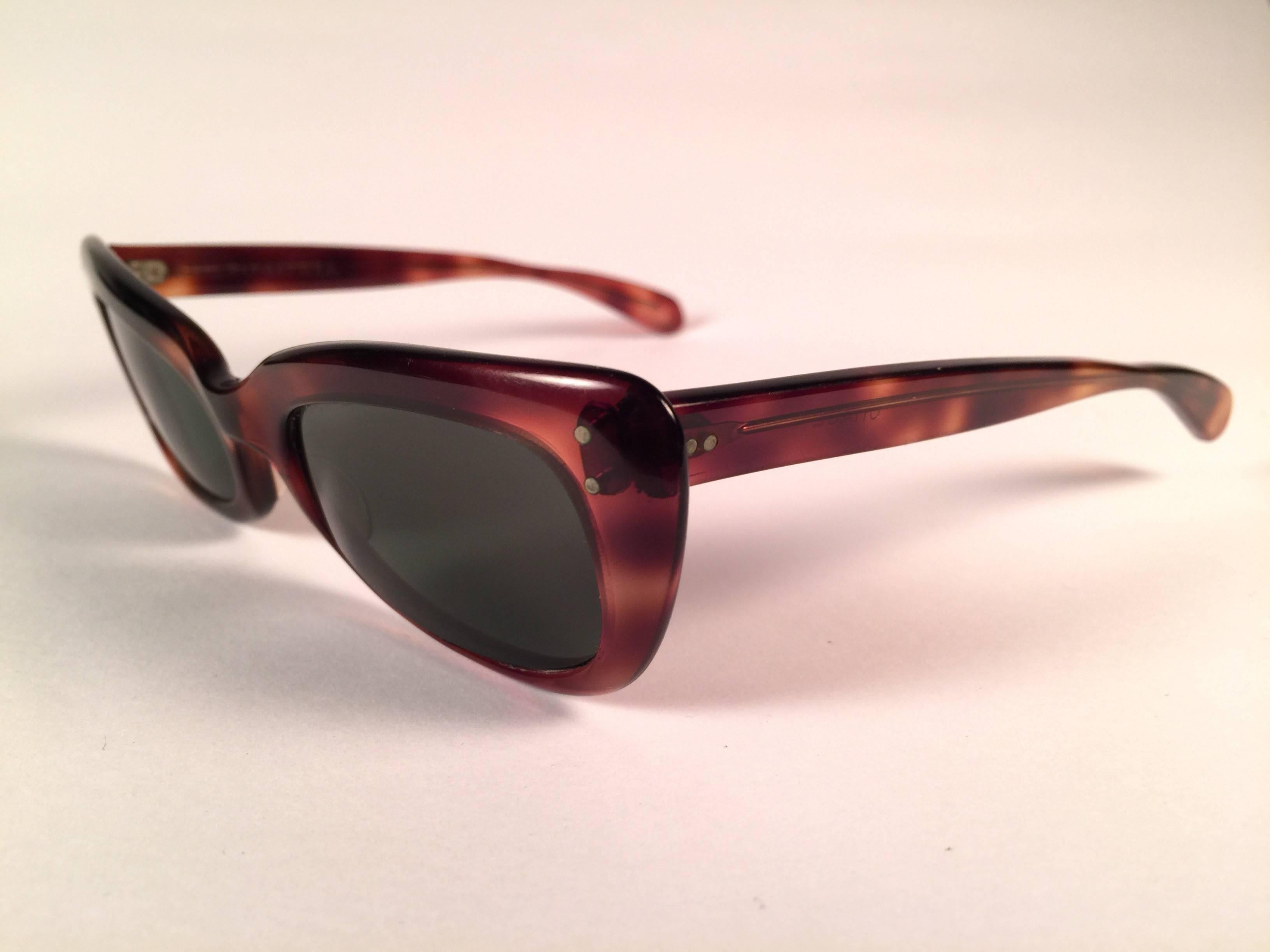 Neu Vintage Ray Ban Chase Schildpatt 1960's Mid Century G15 Lenses USA Sonnenbrille (Schwarz)