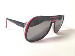 Neu Vintage Ray Ban B&L Timberline Schwarz & Rot Spiegel-Spiegel-Sonnenbrille USA