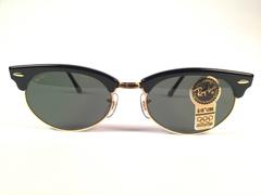 New Vintage Ray Ban B&L Clubmaster Gold Oval G15 Lenses Sunglasses USA