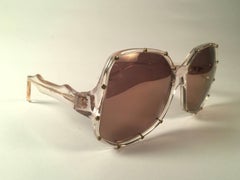 Neu Vintage Ultra " Malaysia " Klar & Gold British Hand Made 1980's Sonnenbrille