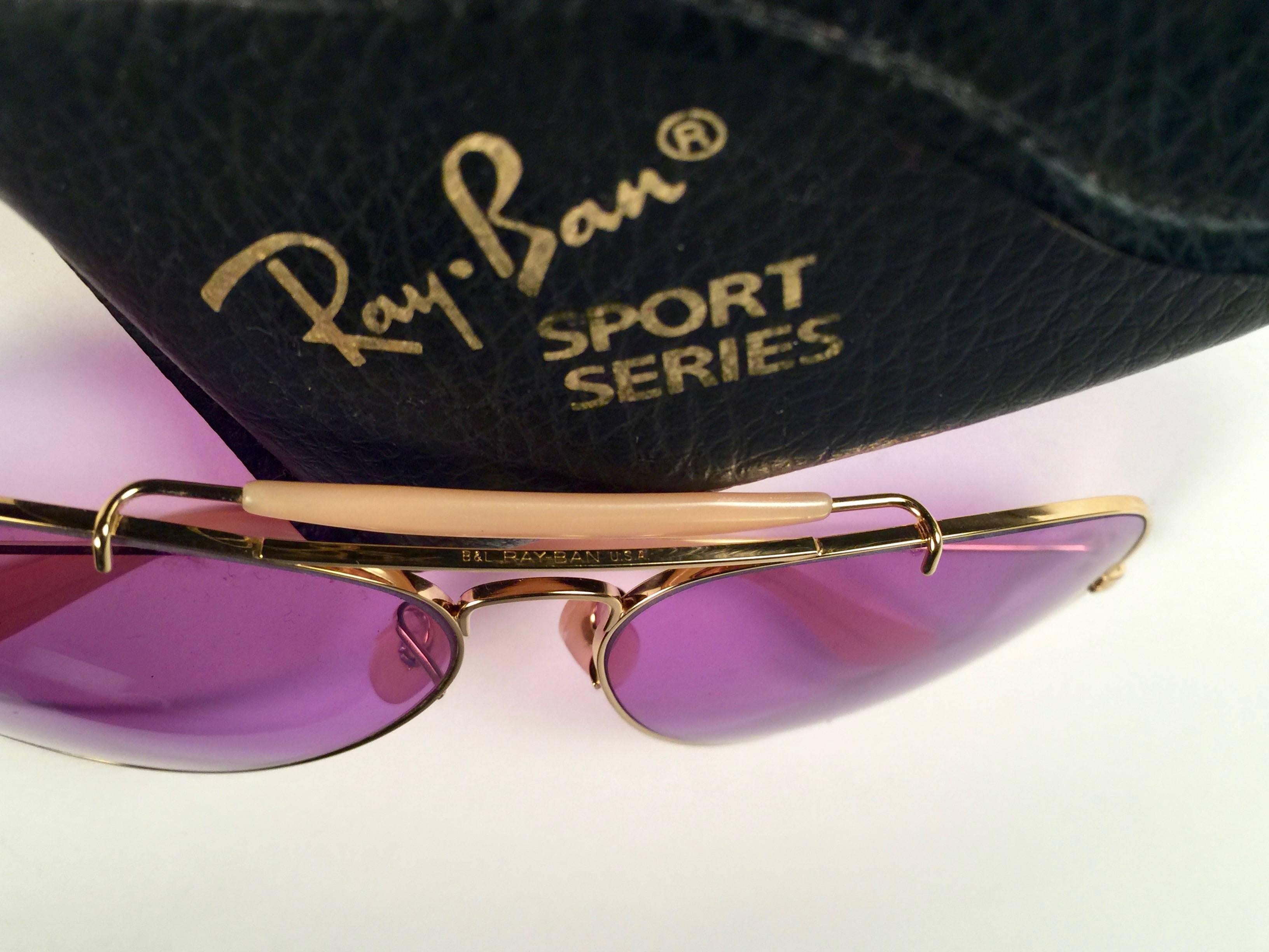 New Ray Ban Purple Chromax 62Mm Outdoorsman Collectors Item USA Sunglasses In New Condition In Baleares, Baleares