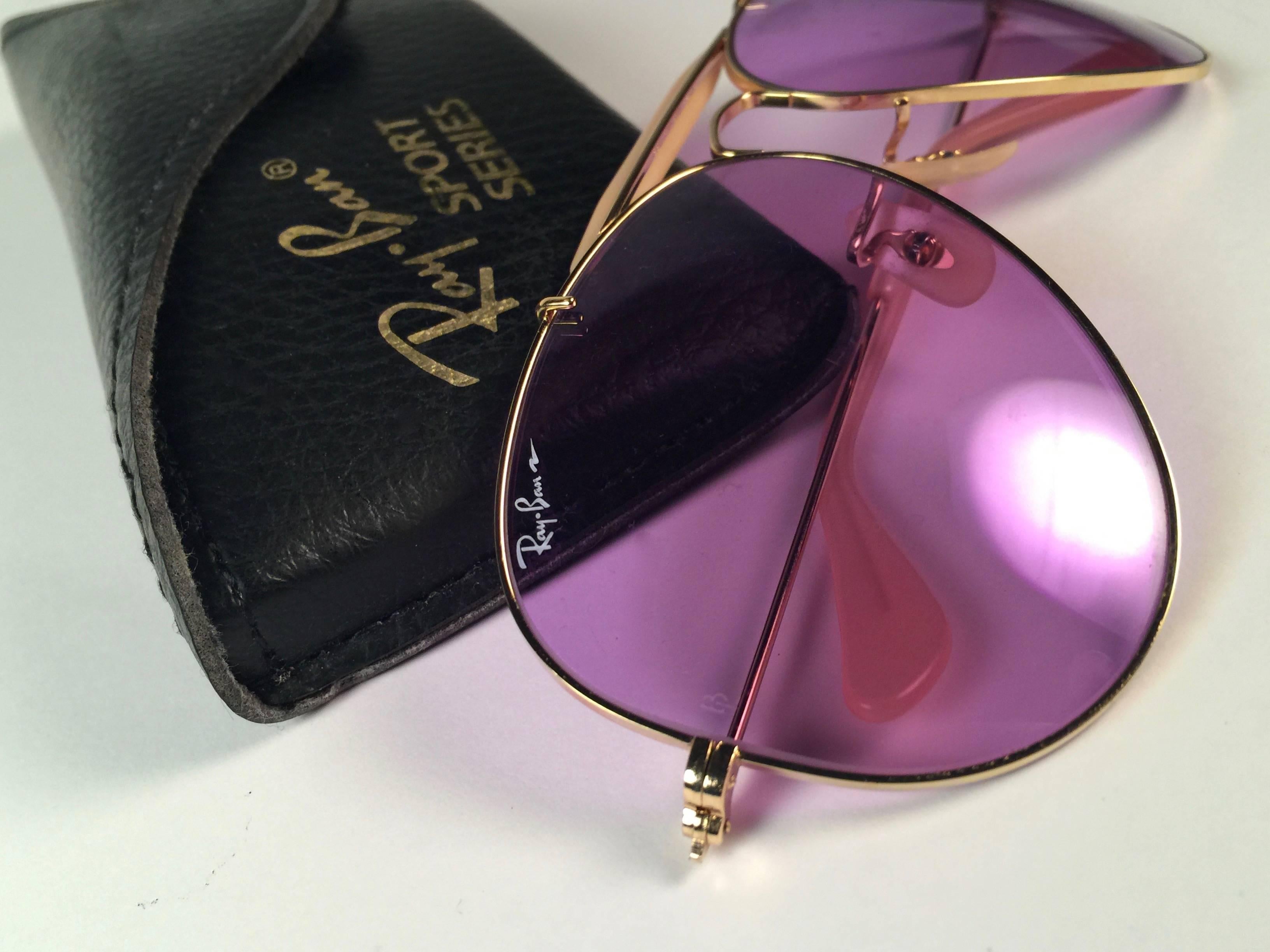 Women's or Men's New Ray Ban Purple Chromax 62Mm Outdoorsman Collectors Item USA Sunglasses