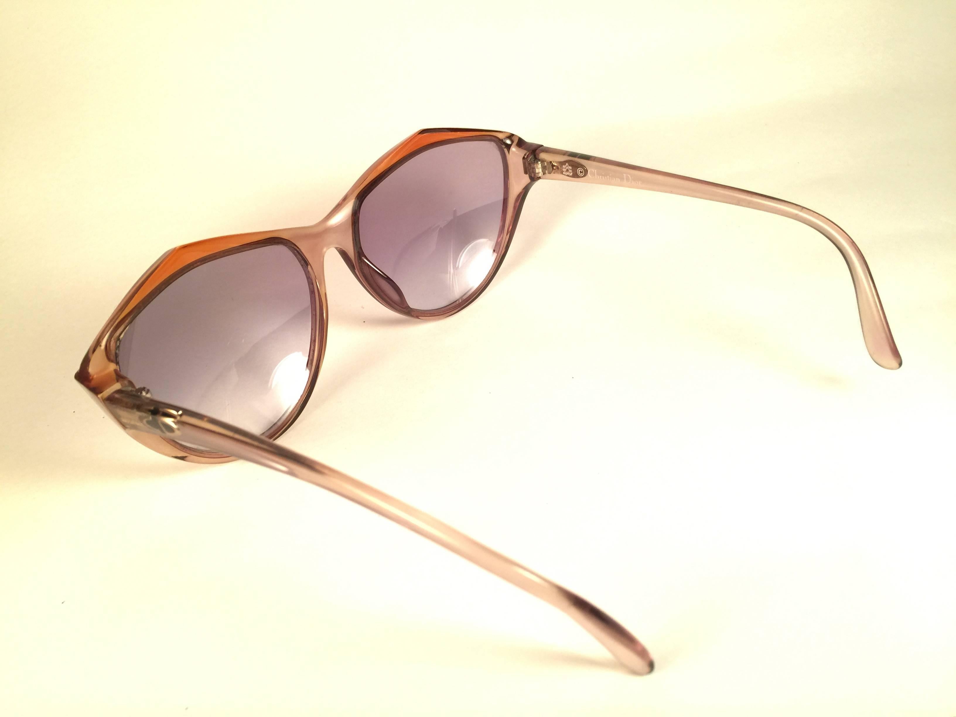 Beige New Vintage Christian Dior 2234 Translucent Oversized Optyl Sunglasses