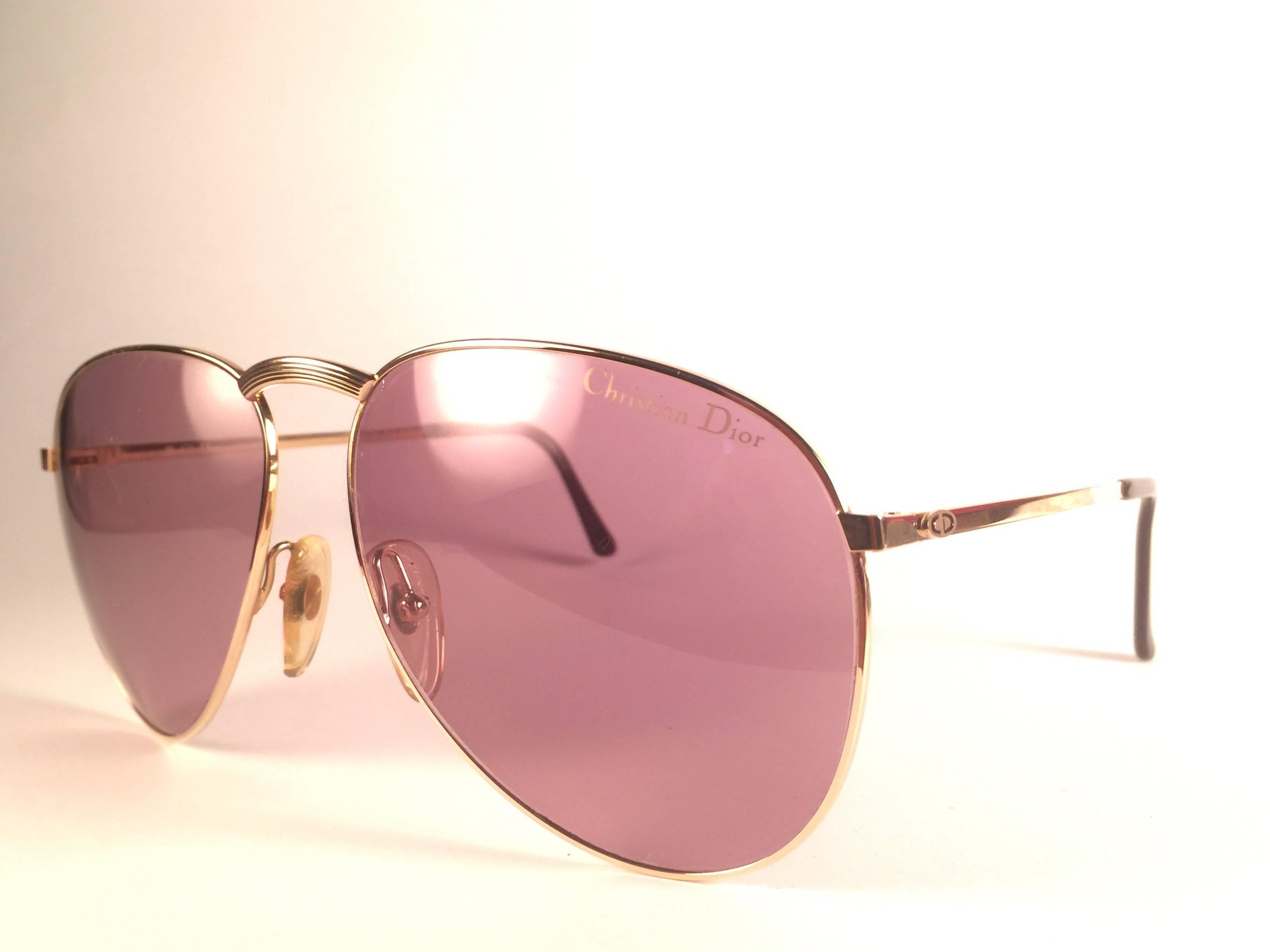 New Vintage Christian Dior Monsieur 2252 Gold Frame Optyl Germany Sunglasses In New Condition For Sale In Baleares, Baleares