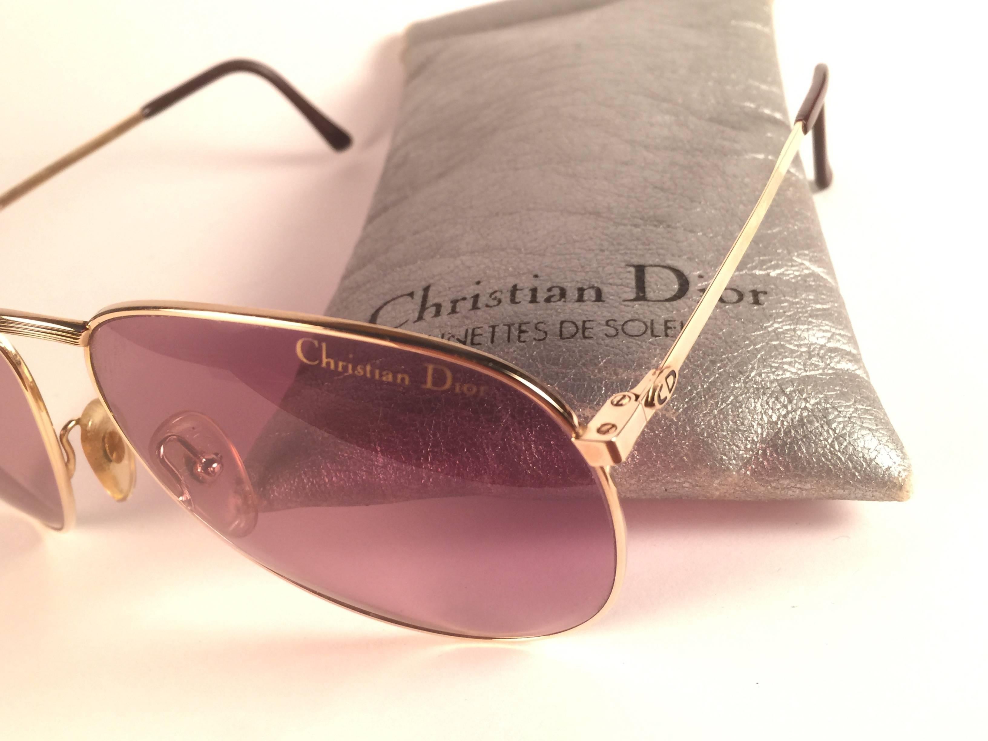 Men's New Vintage Christian Dior Monsieur 2252 Gold Frame Optyl Germany Sunglasses For Sale