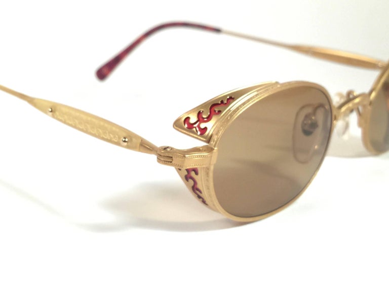 New Vintage Matsuda 10608 Matte Gold Oval 1990 display picture 3