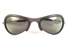 Nouveau Vintage Ray Ban Air Boss Titanium & Black G15 Lenses 1990's B&L Sunglasses
