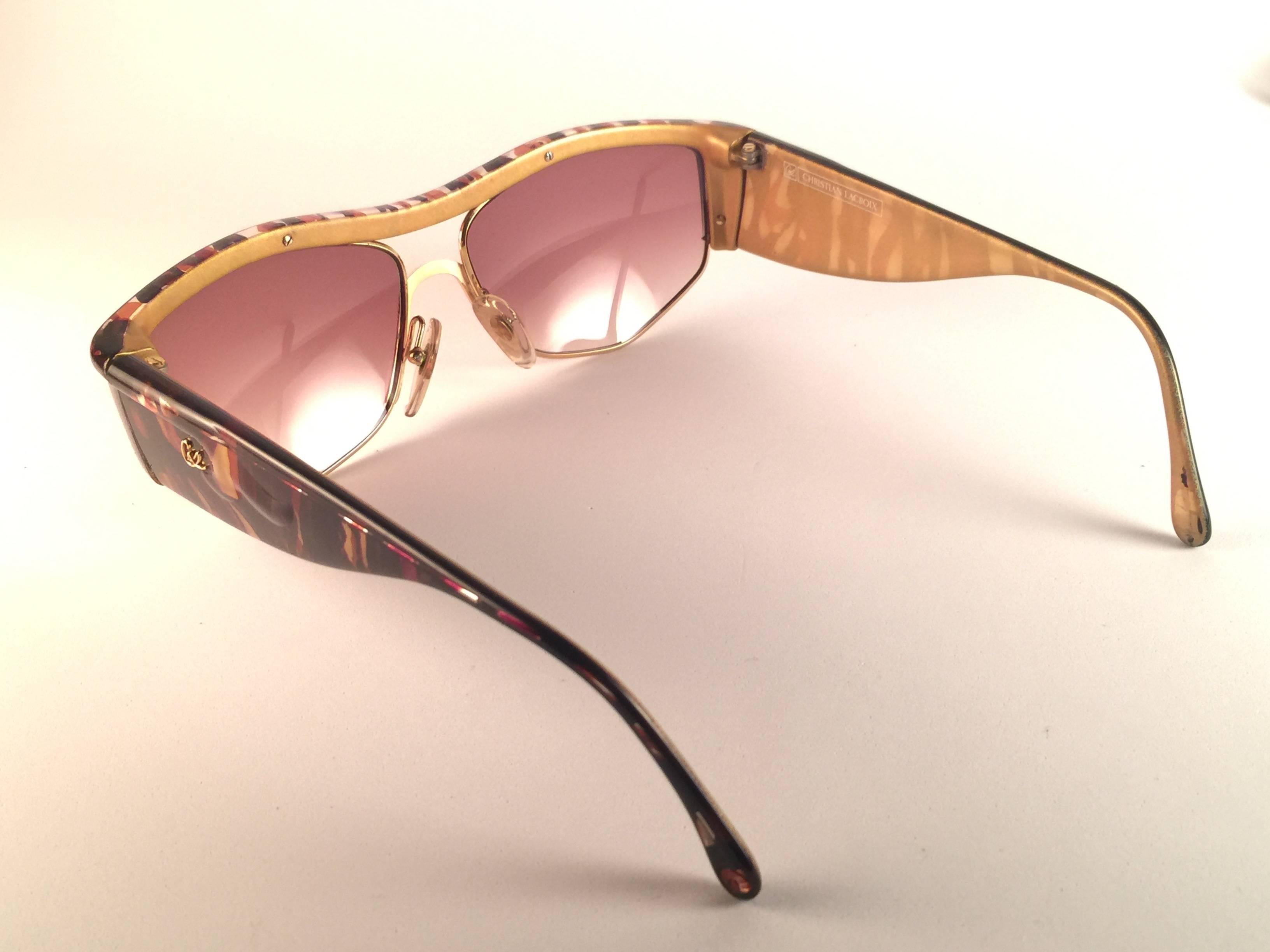 New Vintage Christian Lacroix Gold Accents 1980 France Sunglasses In New Condition In Baleares, Baleares