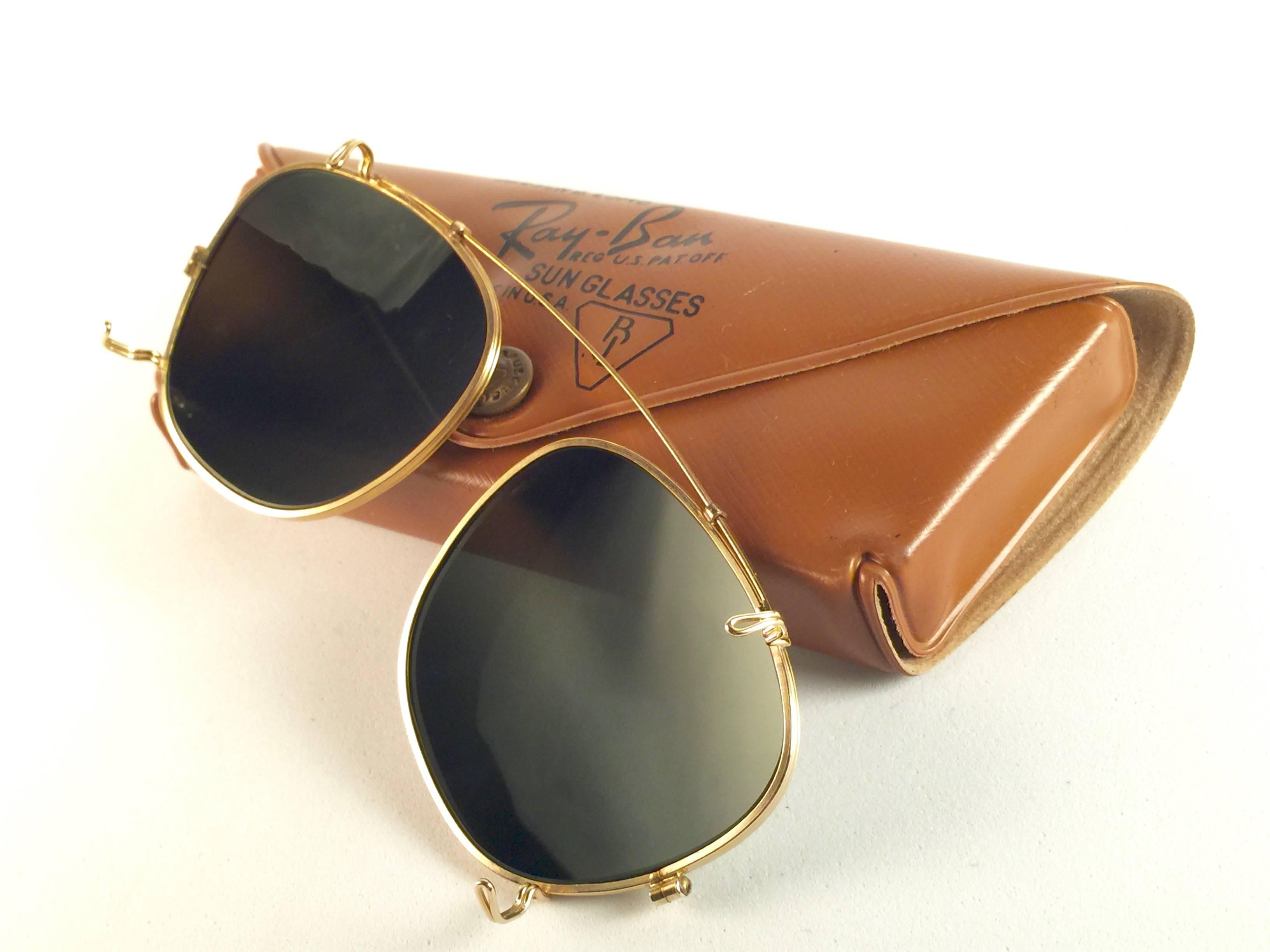 vintage ray ban clip on sunglasses