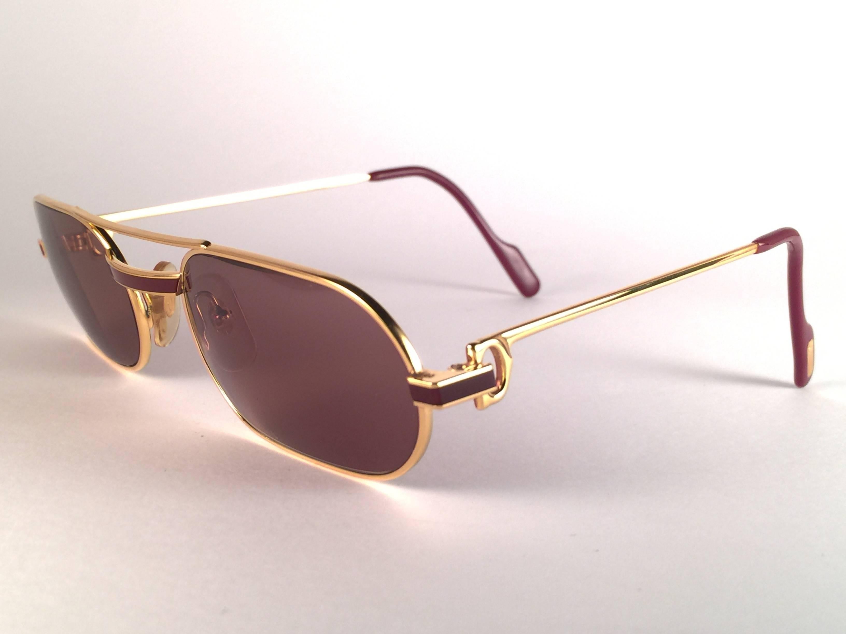 Vintage Cartier Louis Laque De Chine Medium 55mm France Sunglasses In New Condition For Sale In Baleares, Baleares