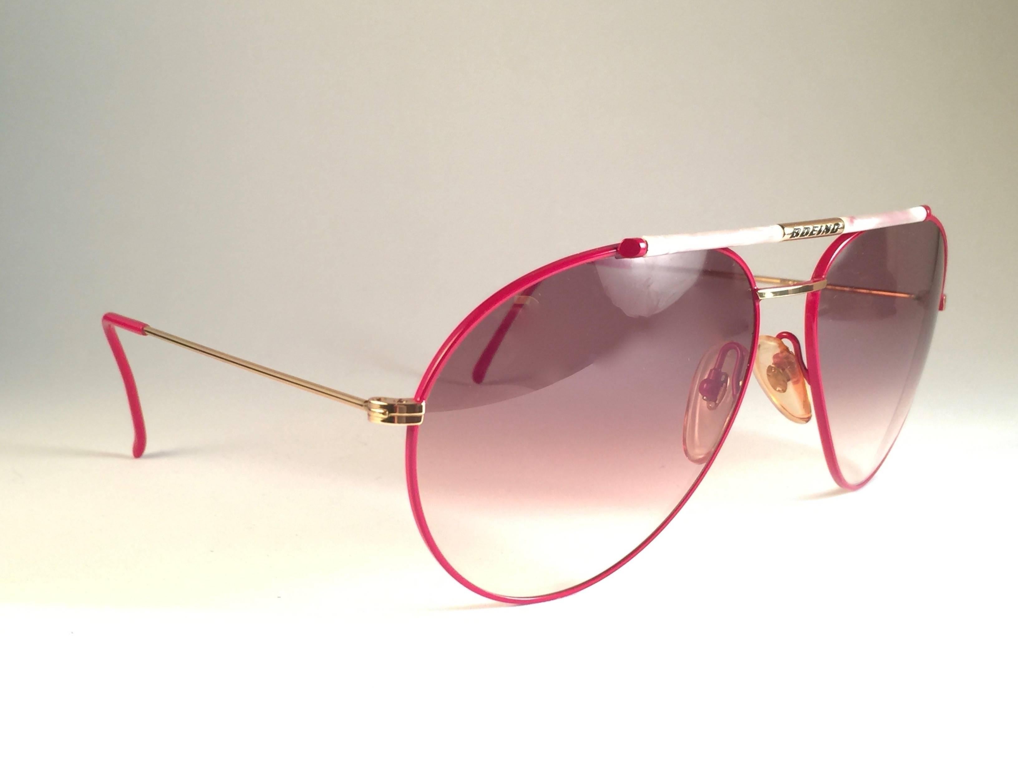 Black New Vintage Boeing by Carrera Aviator Red Gold Large Sunglasses Austria