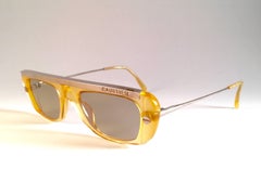 New Vintage Jean Paul Gaultier 55 0771 Amber & Silver JPG 1980 Sunglasses
