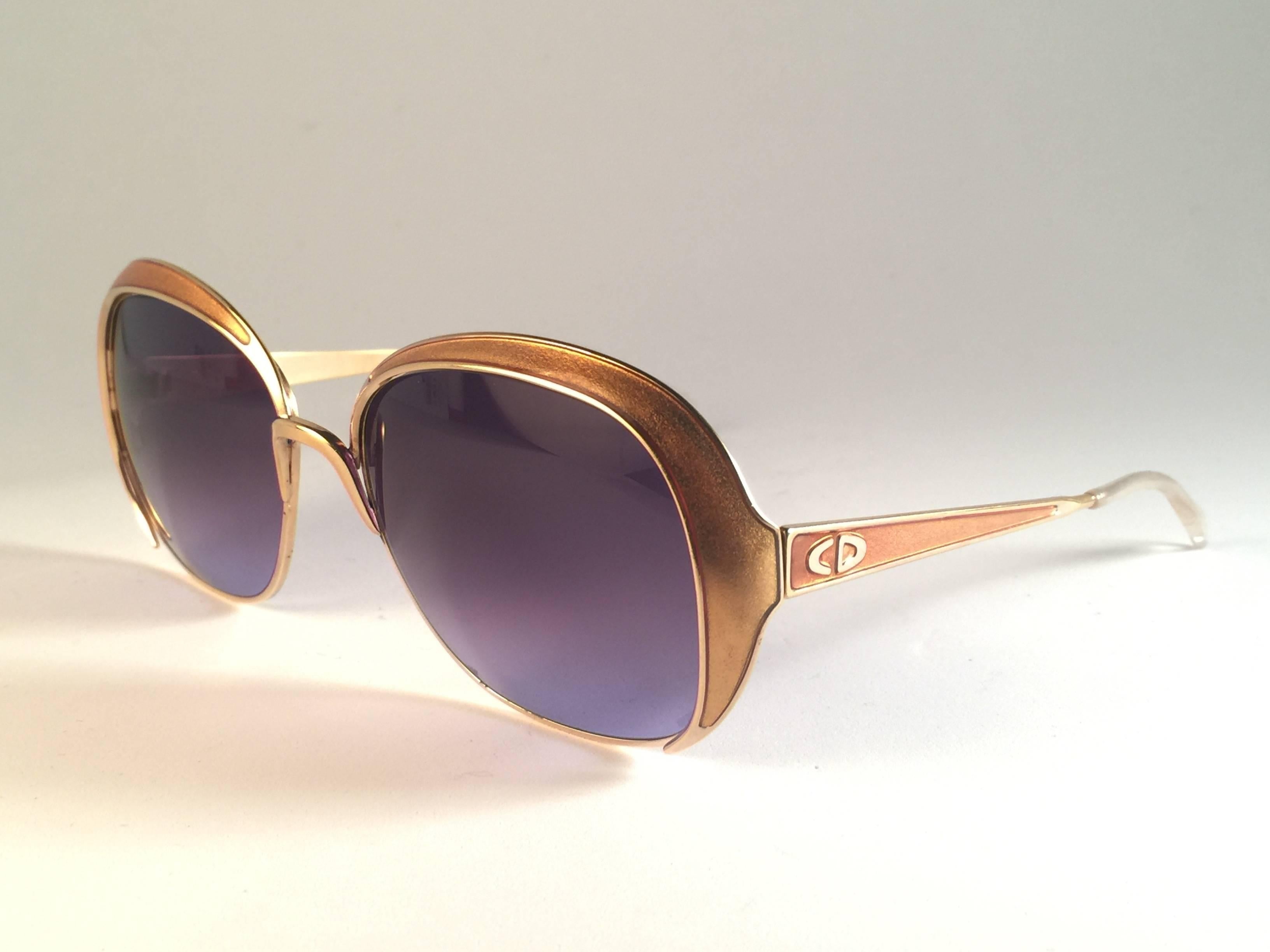 New Vintage Christian Dior 2132 44 Gold and Black Sunglasses Austria at ...
