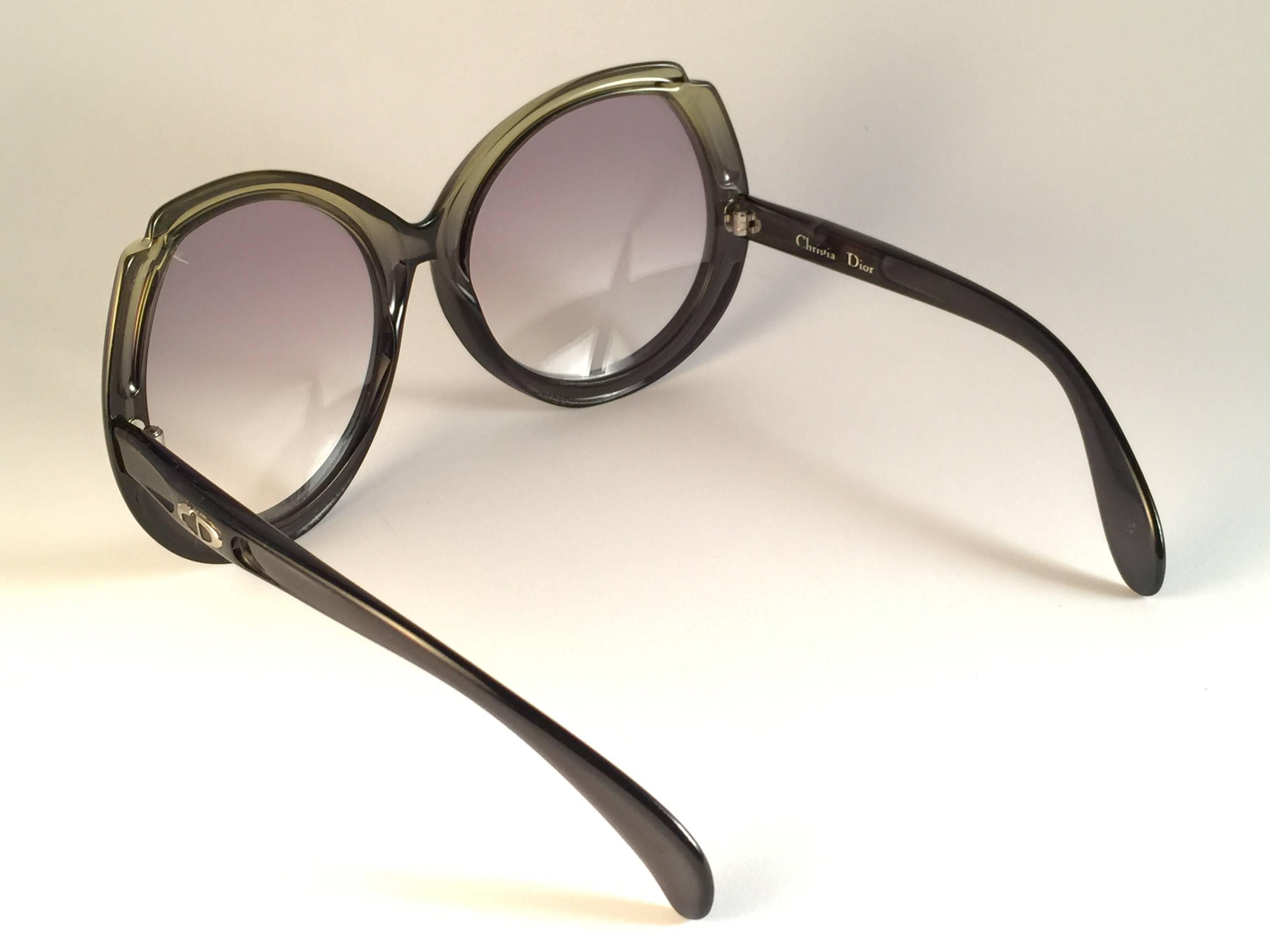 Beige New Vintage Christian Dior D11 Oversized Sunglasses 1970's Austria