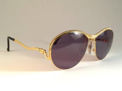 New Vintage Christian Lacroix Oval Gold Accents 1980 France Sunglasses