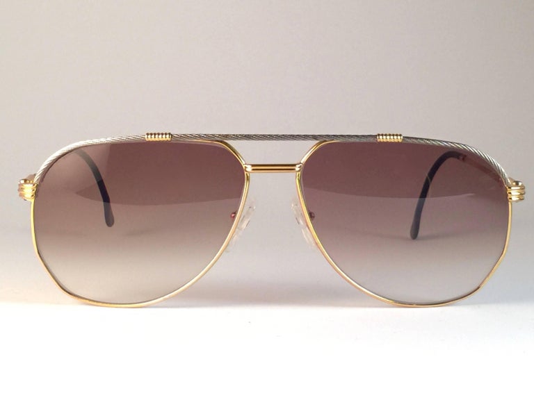 New Vintage Fred America Cup Sunglasses Platinum White Gold 1980's  Sunglasses at 1stDibs | lunette fred america cup