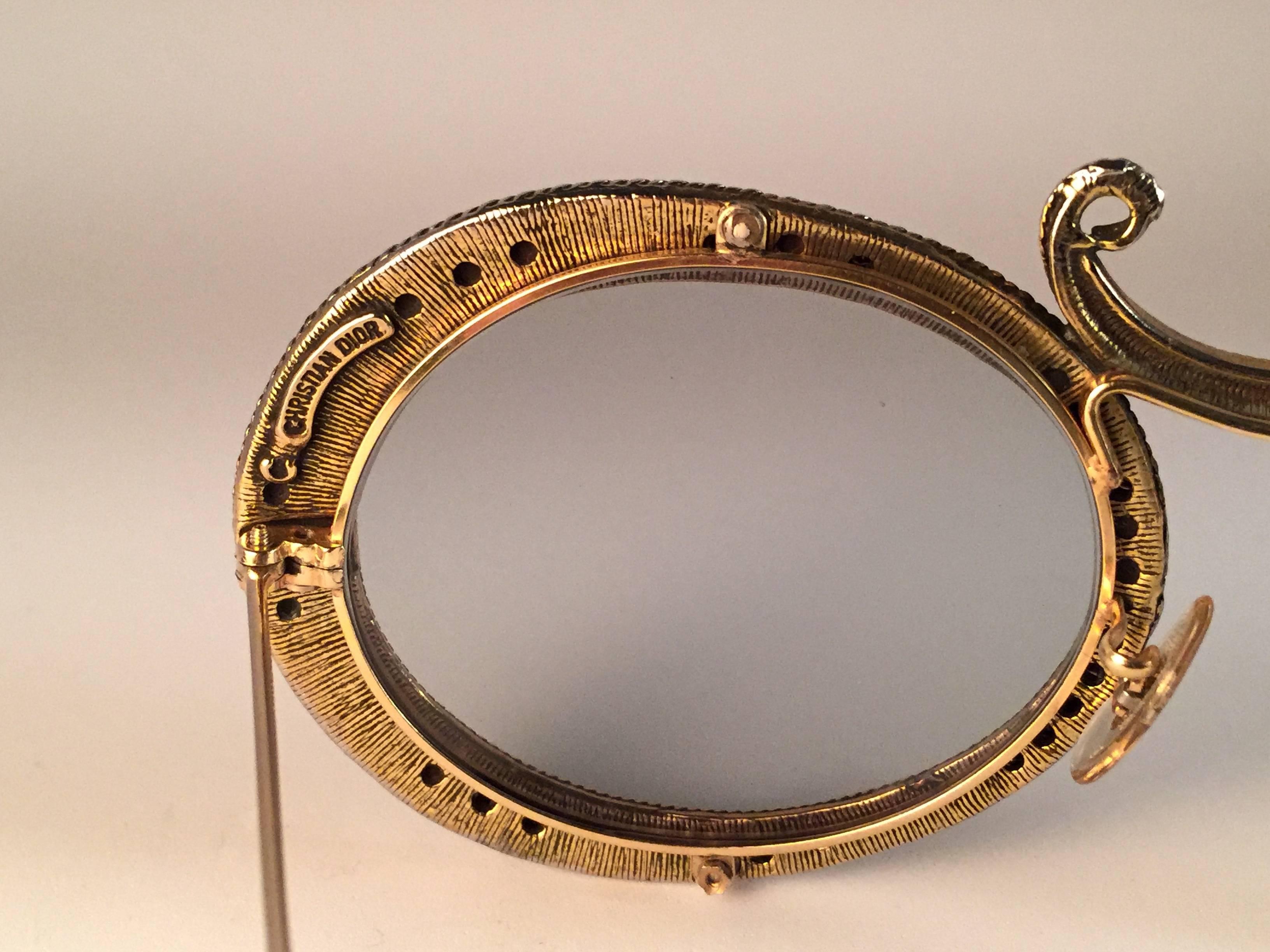 Beige Ultra Rare 1960 Christian Dior Enamel Jewelled by Tura Collector Item Sunglasses For Sale