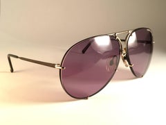 New Vintage Porsche 5623 Gold & Black Frame 1980s Large Sunglasses Germany