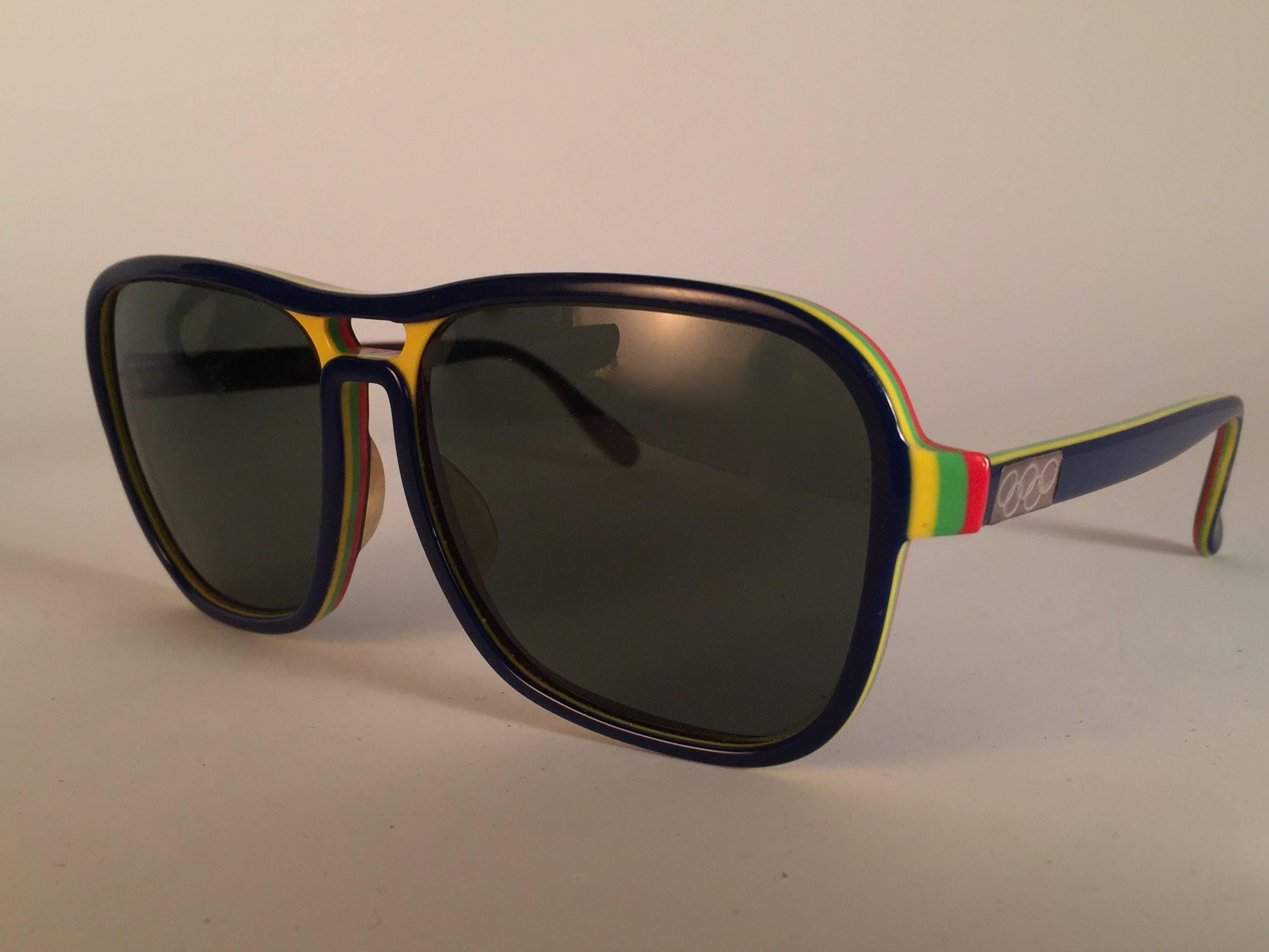 Black Mint Vintage Ray Ban B&L Stateside Green Red Yellow Sport Lenses Sunglasses US