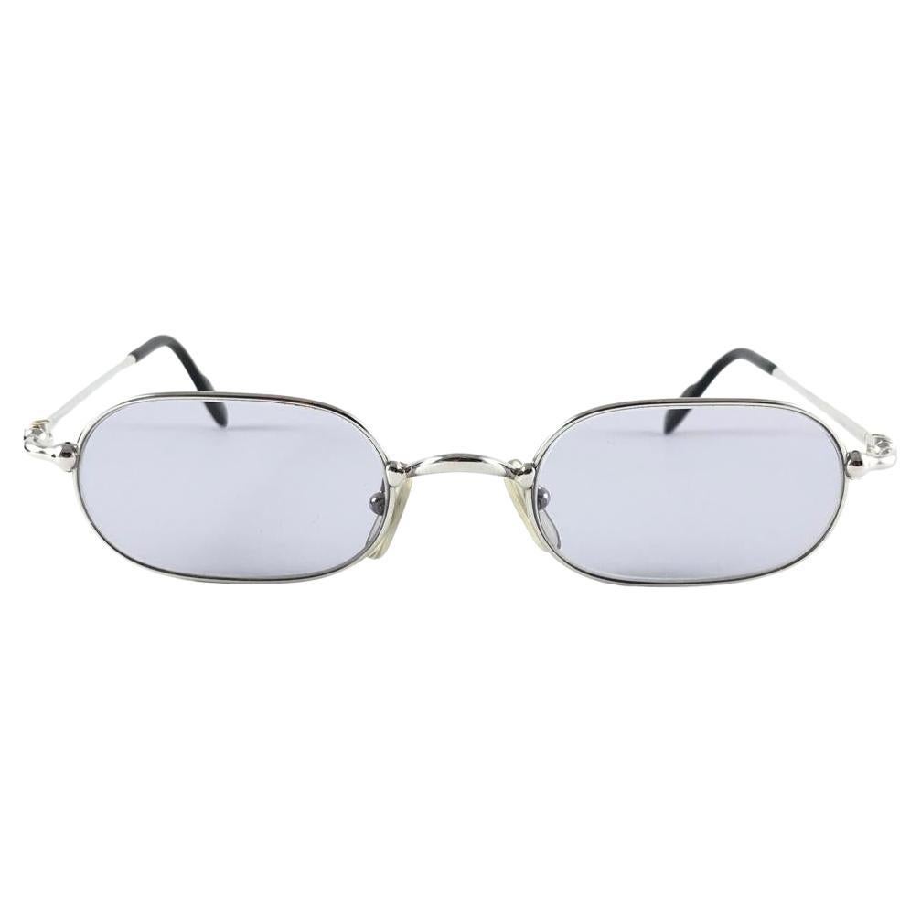 New Vintage Cartier Orfy Platine Plated Light Grey Lens France 1990 Sunglasses For Sale