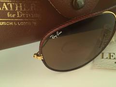 New Vintage Ray Ban Leathers Aviator Tobacco Brown 62Mm B&L Sunglasses