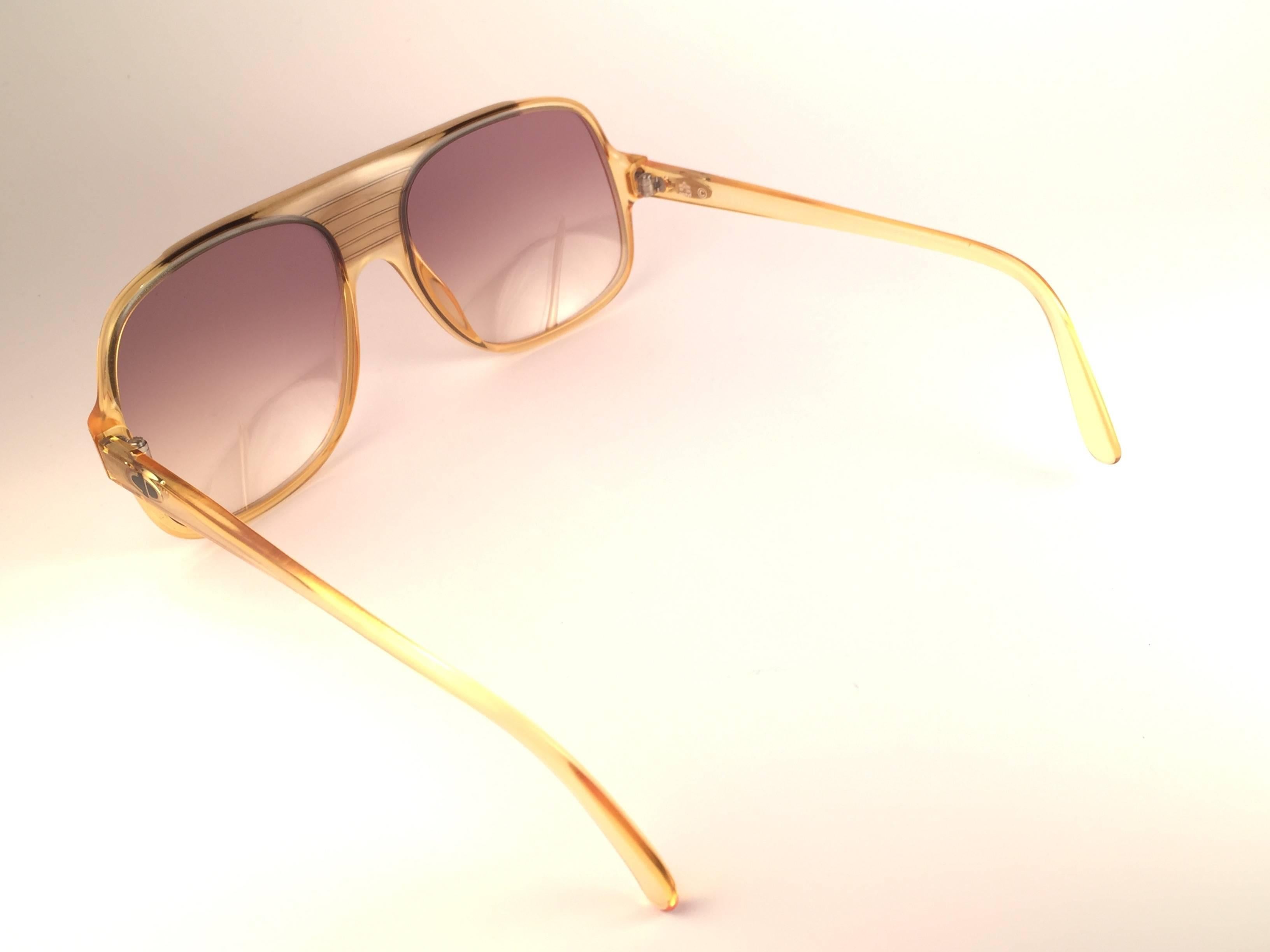  New Vintage Christian Dior Monsieur 2121 11 Light Amber Optyl 1970 Sunglasses 1