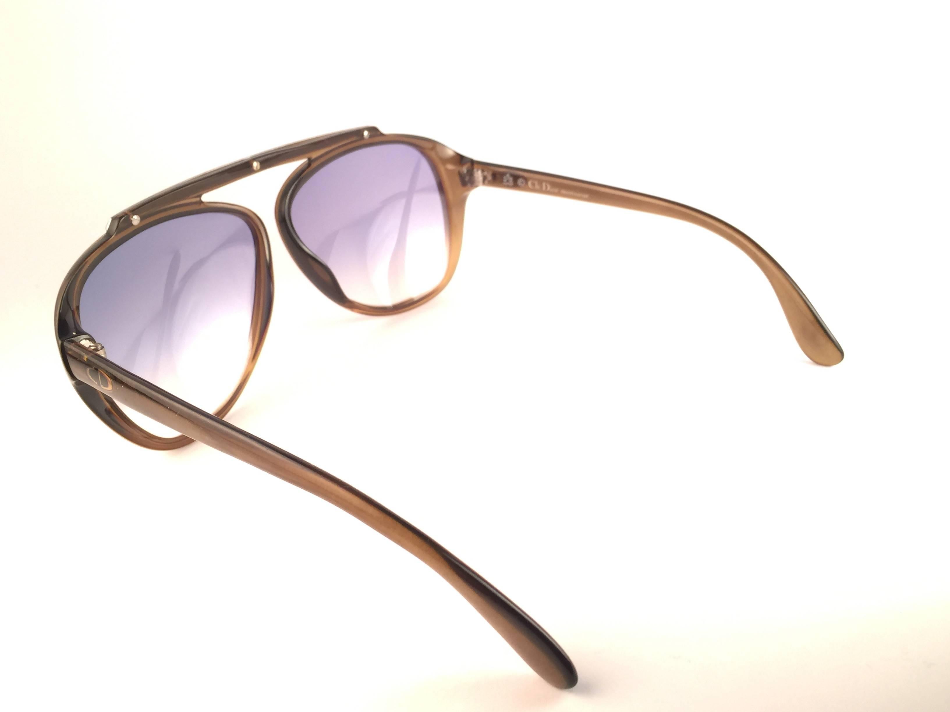 Men's New Vintage Christian Dior Monsieur 2059 20 Blue Gradient 1970 Sunglasses