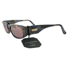 New Rare Vintage Lanvin " Criky " Black & Multicolor Mask 1980 Sunglasses