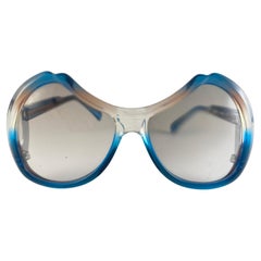 New Vintage Menrad Multicolour Blue & Silver Funk Germany 1970 Sunglasses