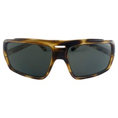 Vintage Dark Tortoise Oversized Rectangular 1970'S France Sunglasses