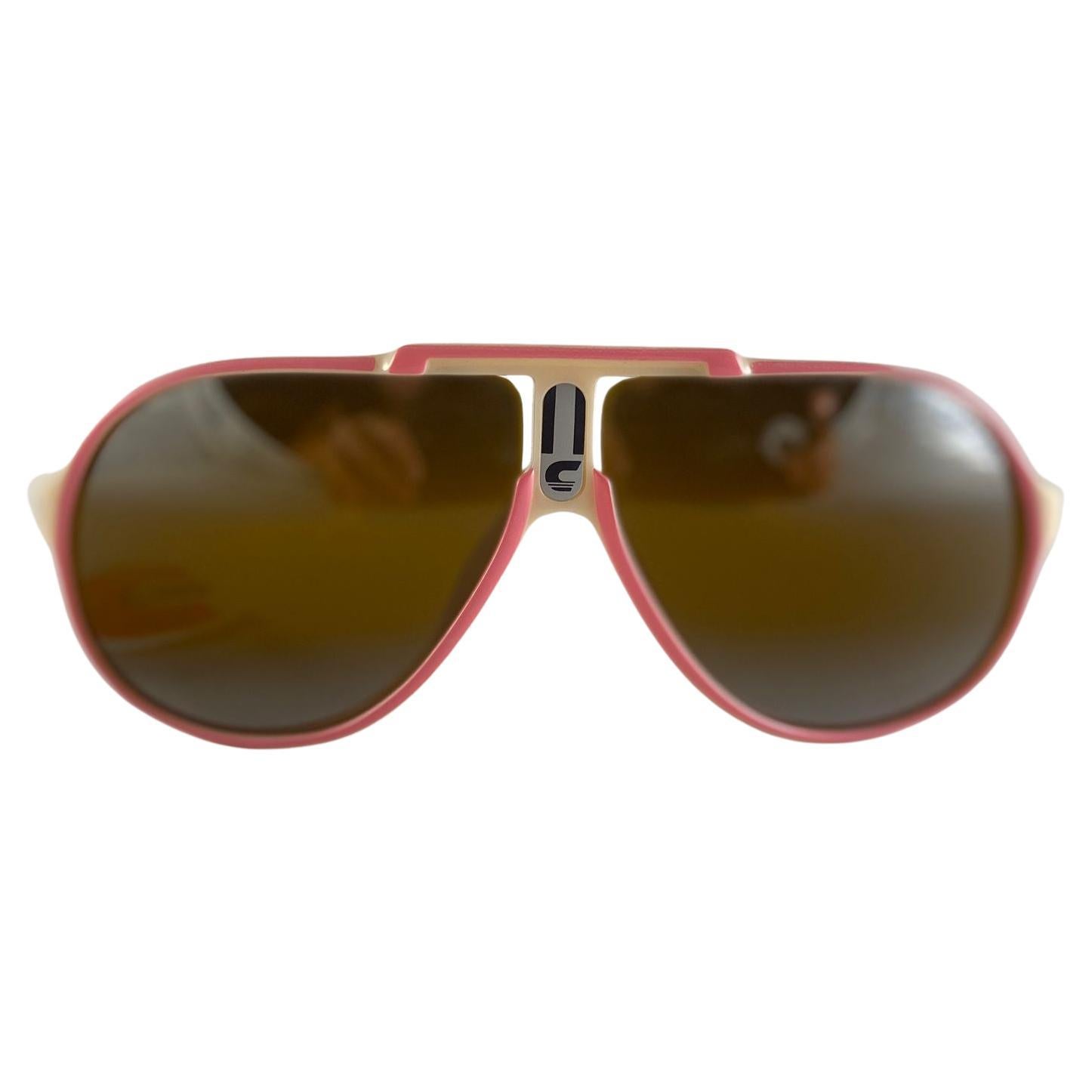 Vintage Carrera 5590 Aviador Deporte Lentes marrones Gafas de sol 80'S Austria