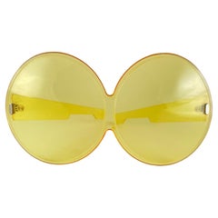 Vintage Bausch & Lomb 1960'S SHELLS Gafas de sol grandes amarillas B&L Usa