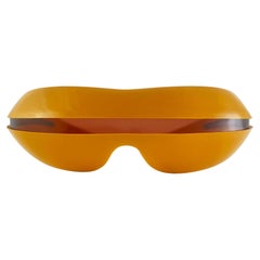 Vintage Midcentury Mask Wrap Around Frame Italy Made Sunglasses