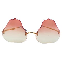 New Vintage Rimless " Two Pears " 1990's Sunglasses