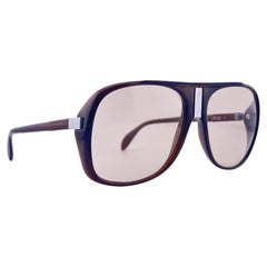Lunettes de soleil Vintage Silhouette 791, oversize, marron translucide, années 1970