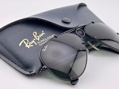 Ray Ban Vintage Aviator Black Sharp Shooter 58Mm B / L Sunglasses, 1970s