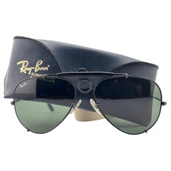 Ray Ban Vintage Aviator Black Sharp Shooter 58Mm B / L Sunglasses, 1970s