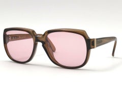 New Vintage Christian Dior Monsieur 2190 Oversized Gold Amber Sunglasses 1970