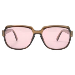 New Vintage Christian Dior Monsieur 2190 Oversized Gold Amber Sunglasses 1970