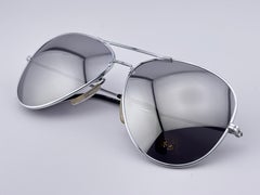 New Vintage Zeiss 9069 Silver Oversized Sunglasses Made in West Germany