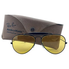 Ray Ban Vintage Black Outdoorsman Ambermatic 58Mm B / L Sunglasses, 1970s