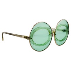 Vintage NilsoL Double Rimmed Green Sunglasses 1960's Made in Italy