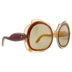 Vintage Oversized Translucent Inserts Sunglasses 1970's Made in Italy